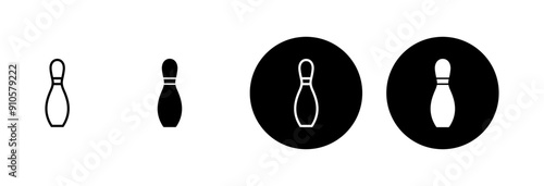 Bowling game Pin Icon vector isolated on white background. Bowling icon, ball and pin