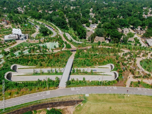 Gathering Place park and Riverside Drive, Tulsa, Oklahoma, United States. photo