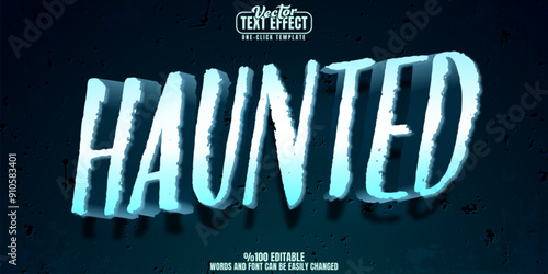 Haunted editable text effect, customizable horror and spooky 3d font style