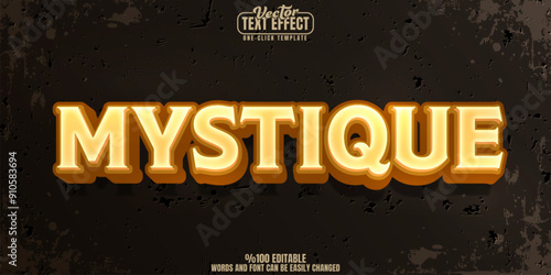 Mystique editable text effect, customizable history and ancient 3d font style