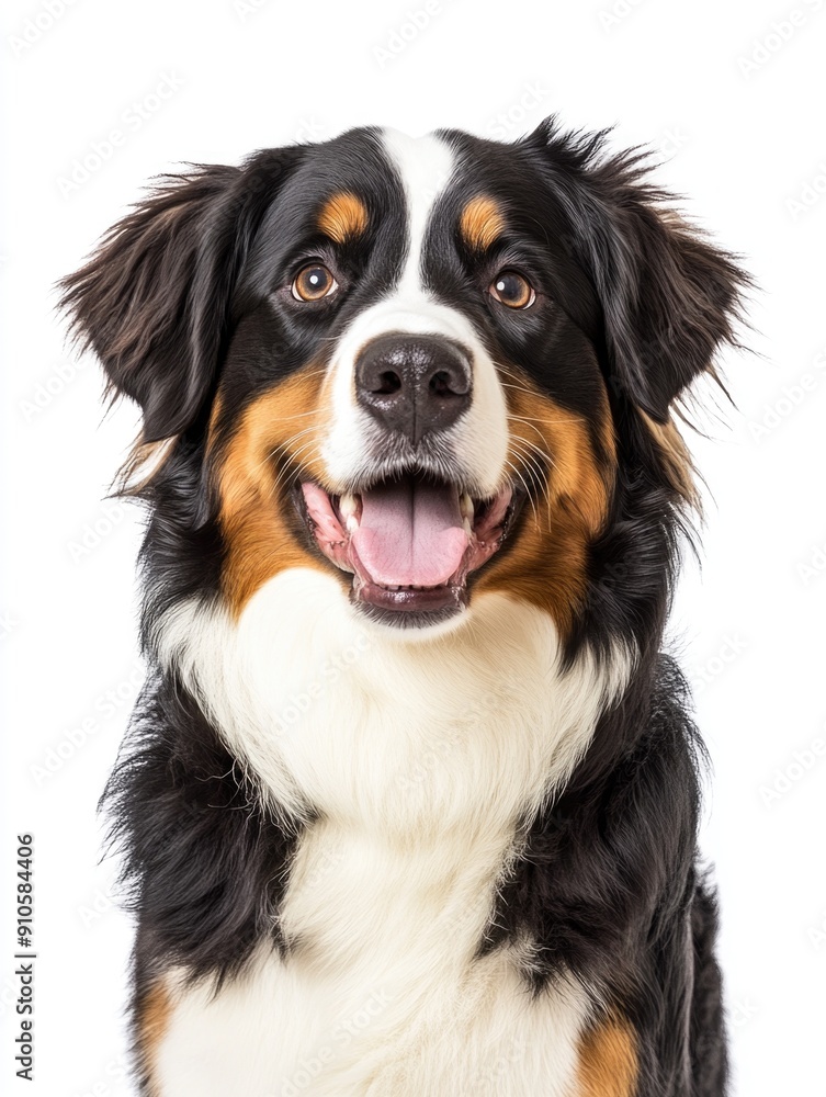 Bernese Mountain Dog close-up, isolated on white background Bernese Mountain Dog close-up, isolated on white background
