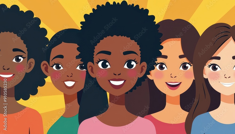 Diverse Group of Smiling Women. Diverse Group of Smiling Women.