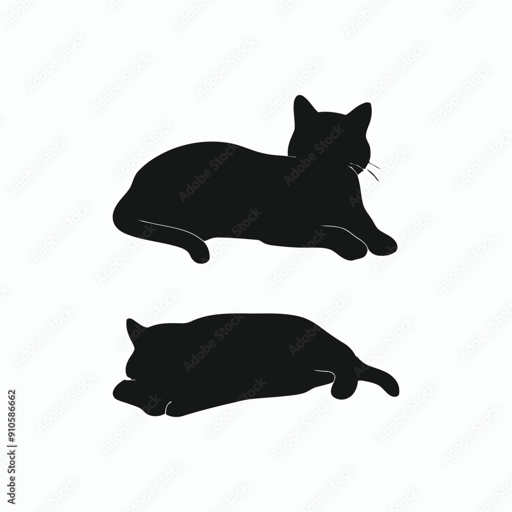 Cat silhouette set animals vector template illustration Cat silhouette set animals vector template illustration