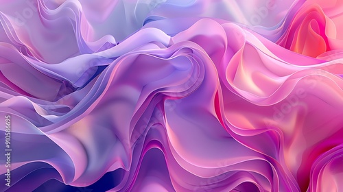 A 3D render of abstract waves and curves in gradient colors, creating a dynamic and fluid composition. 8k UHD, suitable for high-quality printing or digital display. 