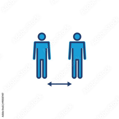 Social distance icon vector. social distancing icon. self quarantine sign
