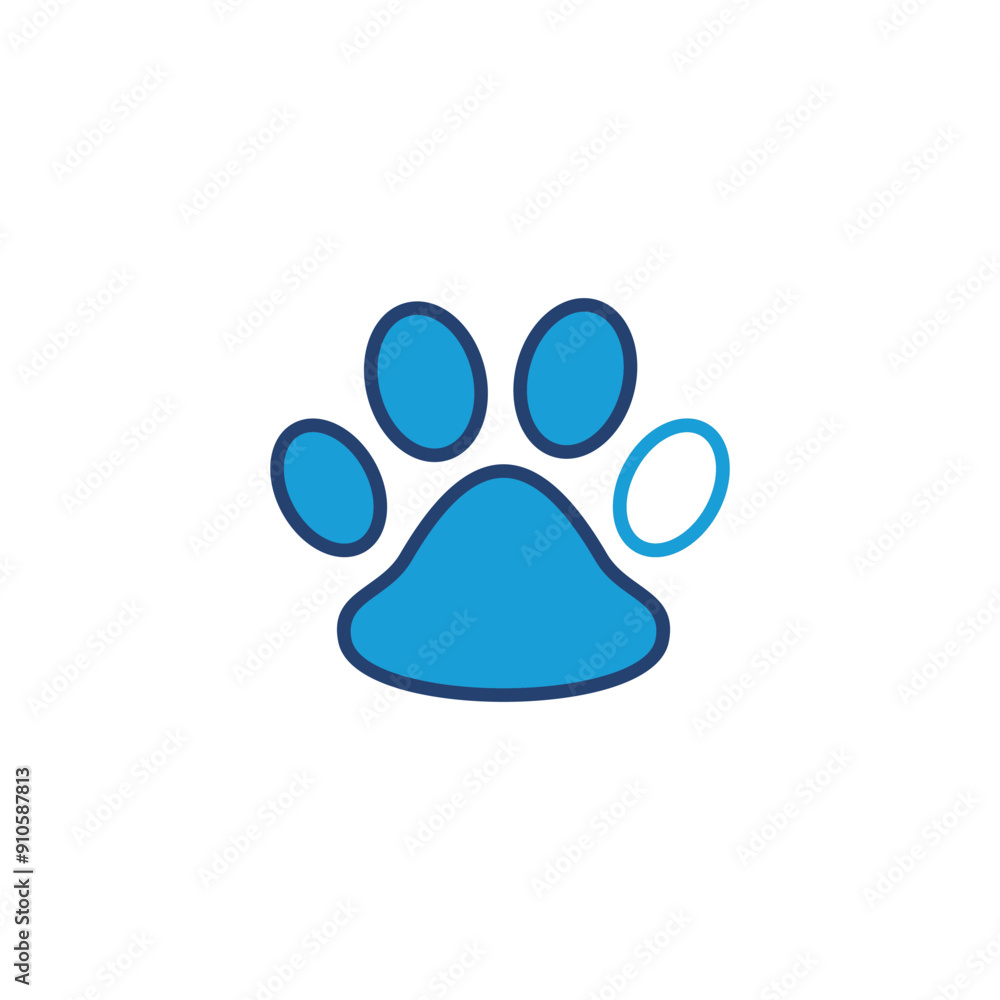 Paw icon vector. paw print icon vector. dog or cat paw