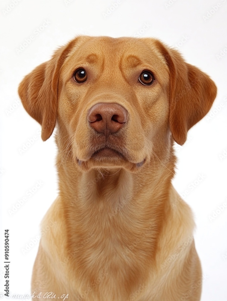 labrador retriever dog close-up, isolated on white background labrador retriever dog close-up, isolated on white background