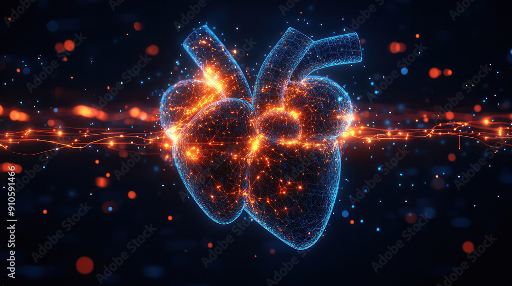 Graphic representation of the heart's electrical conduction system ...