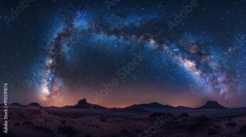 desert at night with a beautiful starry sky
