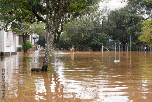 Historic flood in southern Brazil. Porto Alegre, Rio Grande do Sul, May 2024.