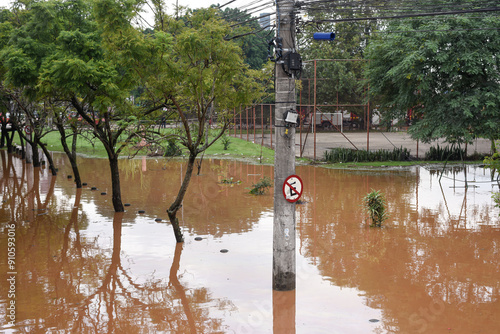 Historic flood in southern Brazil. Porto Alegre, Rio Grande do Sul, May 2024.