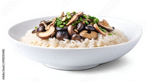 korean rice bowl with Sauteed Mushrooms