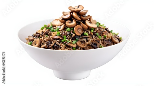 korean rice bowl with Sauteed Mushrooms