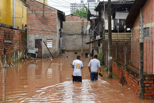 Historic flood in southern Brazil. Porto Alegre, Rio Grande do Sul, May 2024. photo