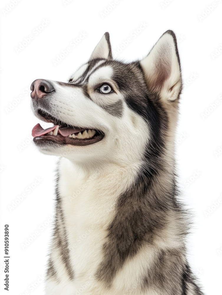 Siberian Husky dog close-up, isolated on white background Siberian Husky dog close-up, isolated on white background