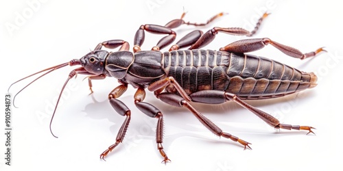 A closeup of a vinegaroon on a white background photo