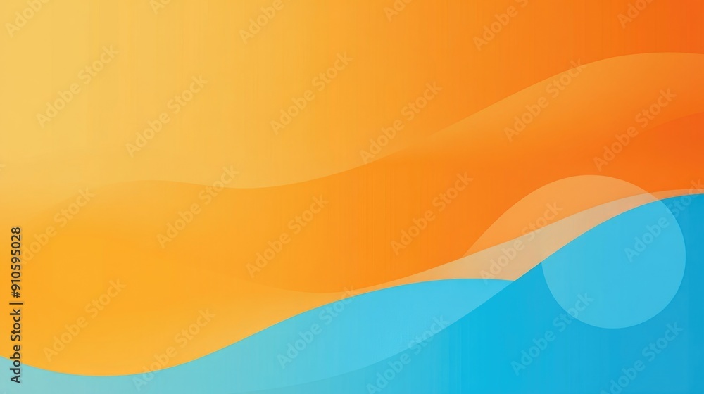 Fototapeta premium Soft gradient blue orange colors transitions white background