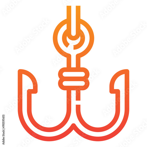 Fish Hook Gradient Icon