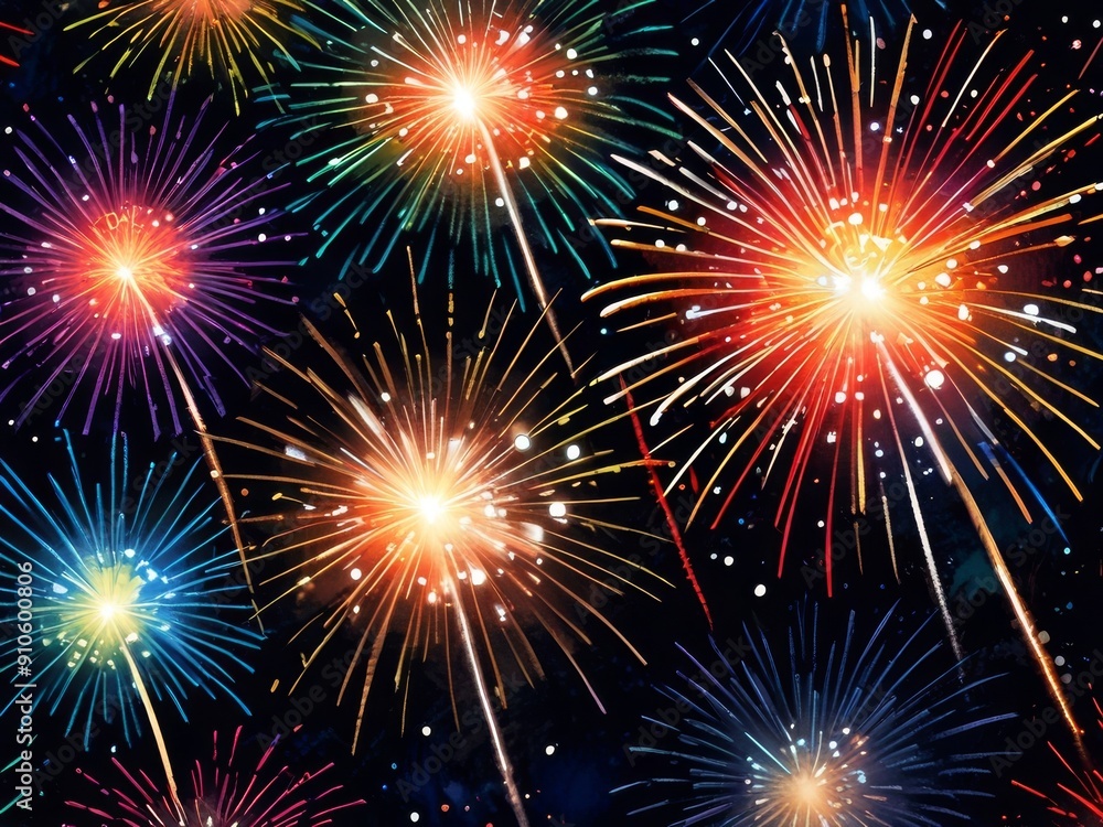 Fototapeta premium Fireworks Display in the sky