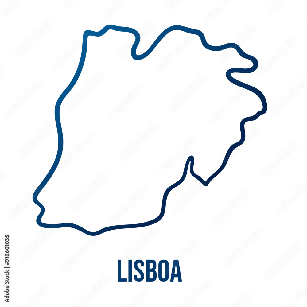 Lisboa district simplified vector map Lisboa district simplified vector map