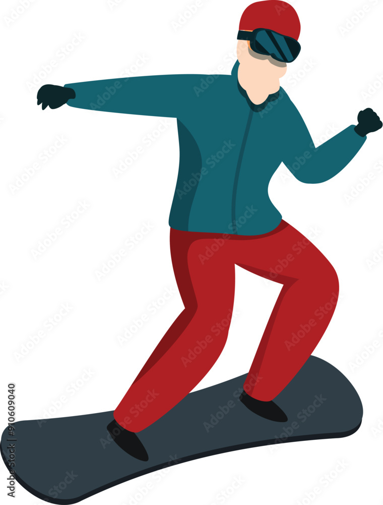 Snowboarder is gracefully gliding down the slopes, showcasing the thrill and excitement of winter sports Snowboarder is gracefully gliding down the slopes, showcasing the thrill and excitement of winter sports