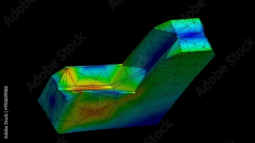 Mechanic simulation engineering - Stress and breakpoint analysis of mechanical part under force and moment conditions	 photo