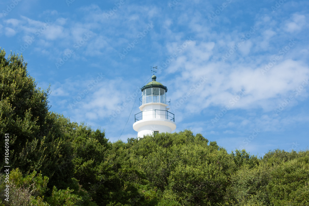 The old lighthouse in Othonoi island, Greece The old lighthouse in Othonoi island, Greece
