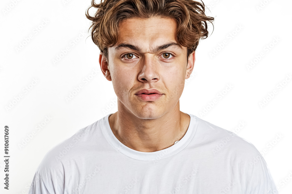 Portrait of a young man with a thoughtful expression Portrait of a young man with a thoughtful expression