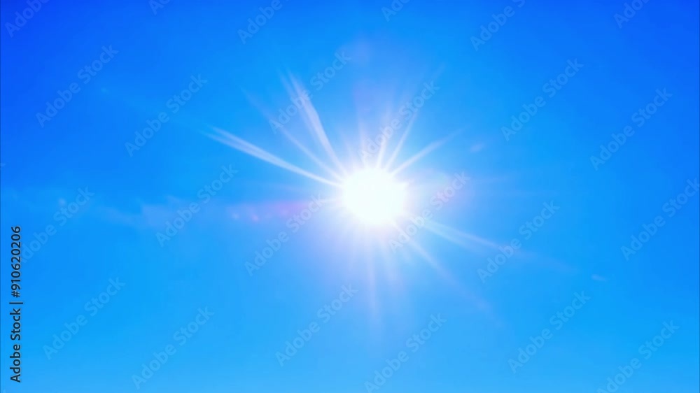 Blue sky day with bright sun shining bright Blue sky day with bright sun shining bright