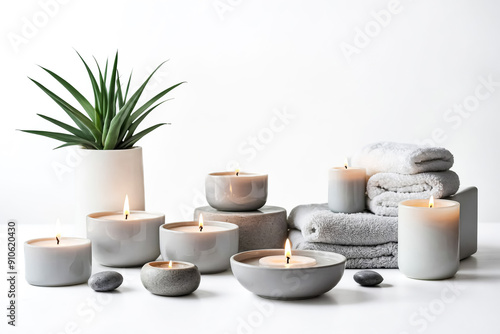 Spa Candles and Towels