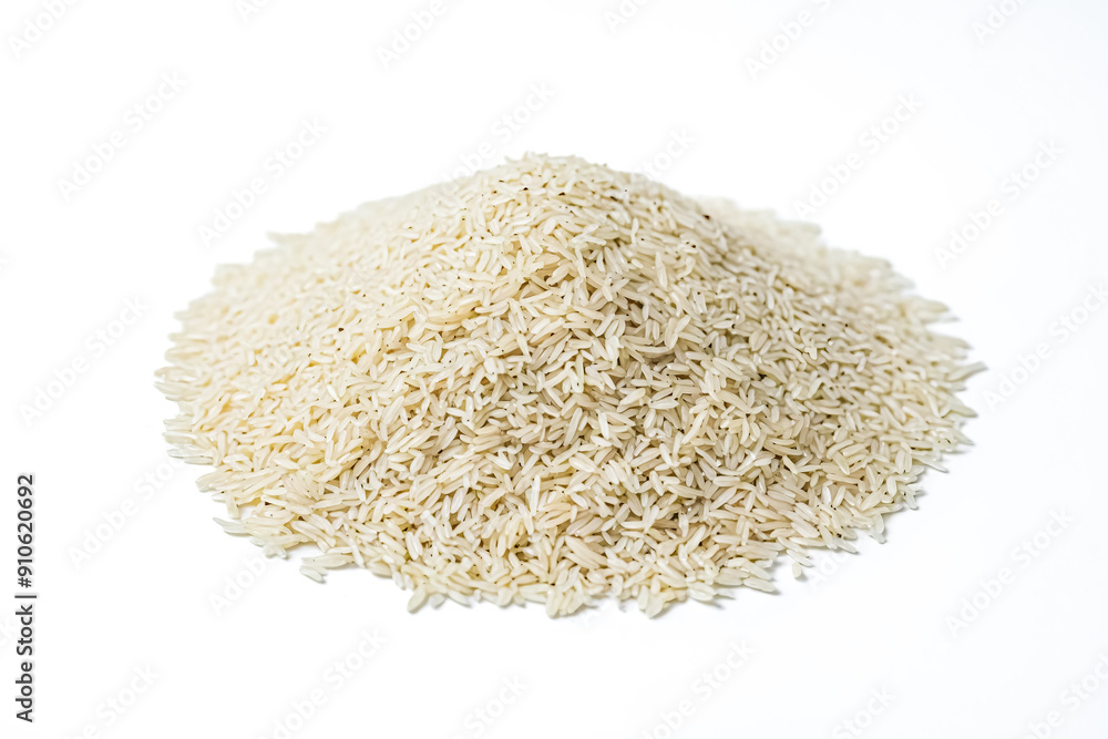 Uncooked White Rice Pile Isolated on White Background Uncooked White Rice Pile Isolated on White Background
