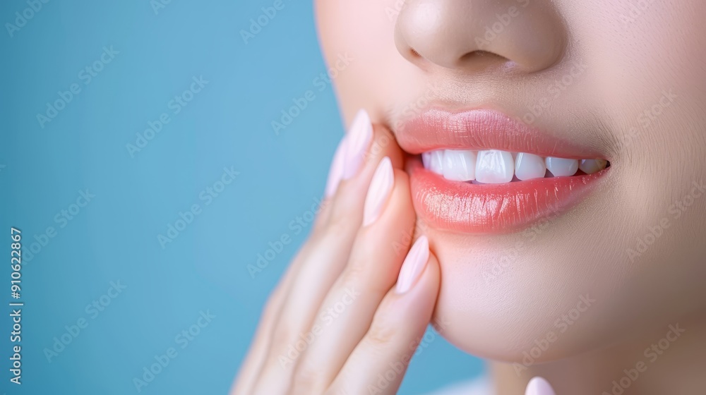 Fototapeta premium Close-up of Woman Smiling with Perfect Teeth