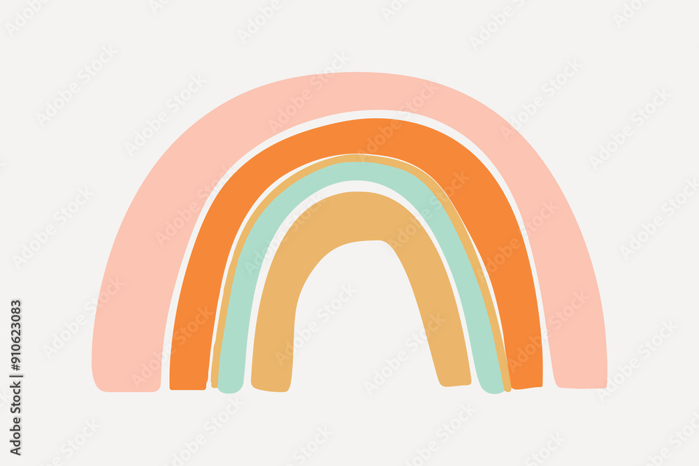 rainbow arch boho art style illustration vector rainbow arch boho art style illustration vector