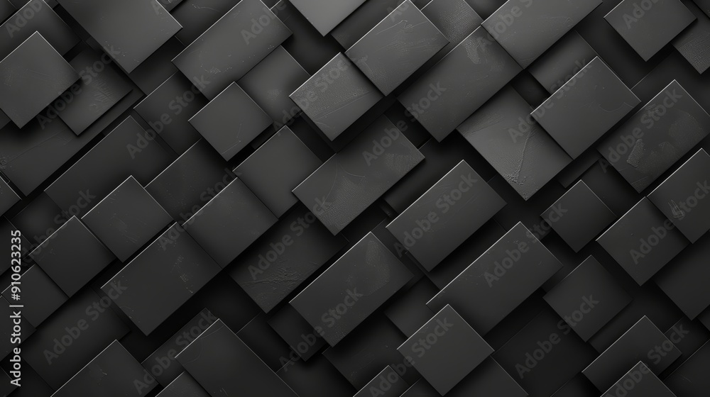Seamless 3D Black Leather Cube Pattern Seamless 3D Black Leather Cube Pattern