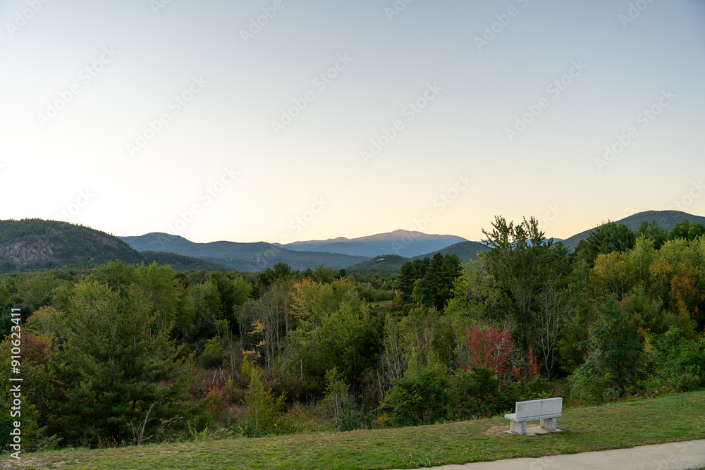 A beautiful view of mountains in White Mountain National Forest. A beautiful view of mountains in White Mountain National Forest.