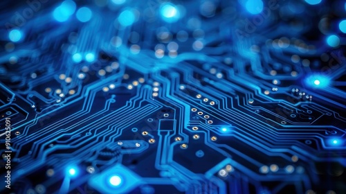 blue circuit board. high technolgy abstract