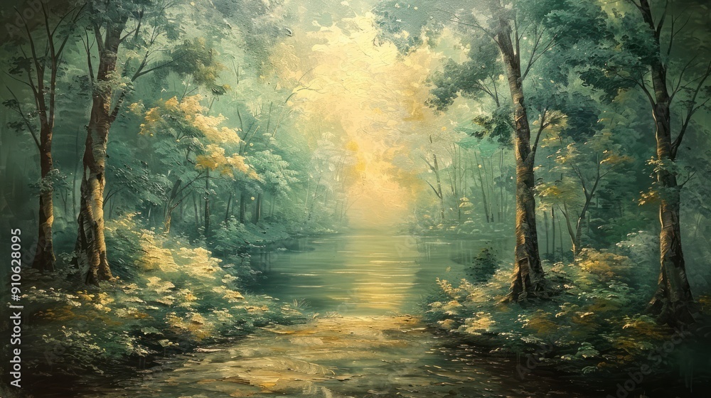 Fototapeta premium Tranquil Forest River
