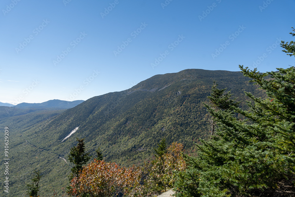 A beautiful view of mountains in White Mountain National Forest. A beautiful view of mountains in White Mountain National Forest.
