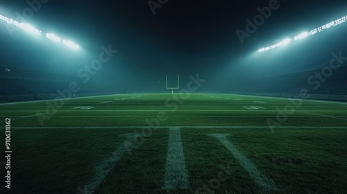 Football Field Under Night Lights