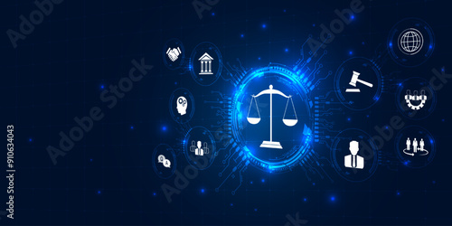 Business, Technology, Internet and network concept. Labor Law Lawyer Legal. 3d illustration