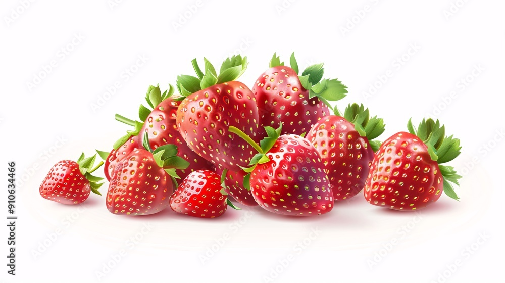 Illustration of Fresh Ripe Strawberries Illustration of Fresh Ripe Strawberries