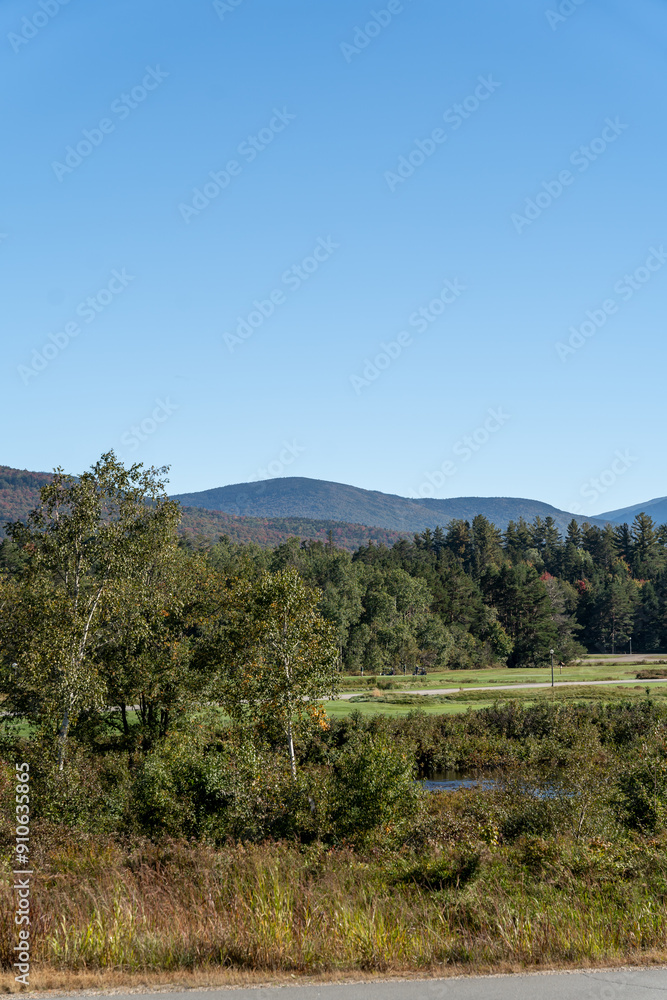 A beautiful view of mountains in White Mountain National Forest. A beautiful view of mountains in White Mountain National Forest.