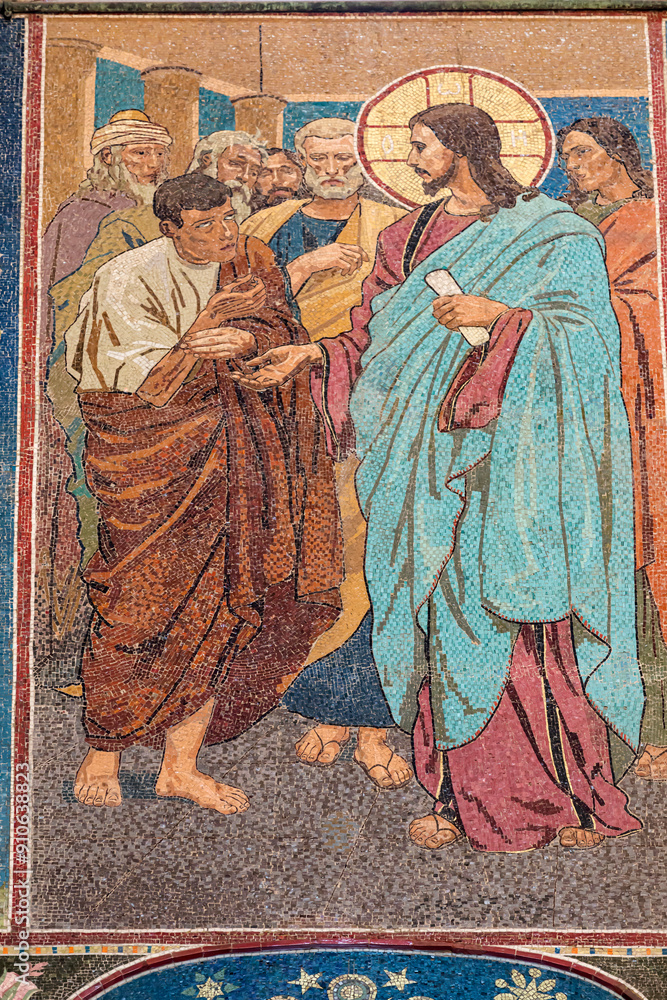Naklejka premium Healing of the blind man