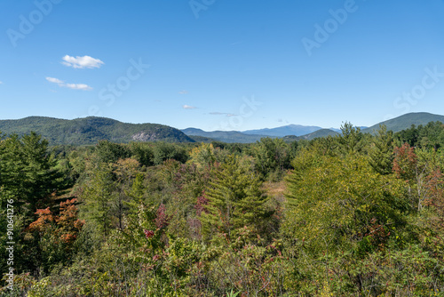 A beautiful view of mountains in White Mountain National Forest.