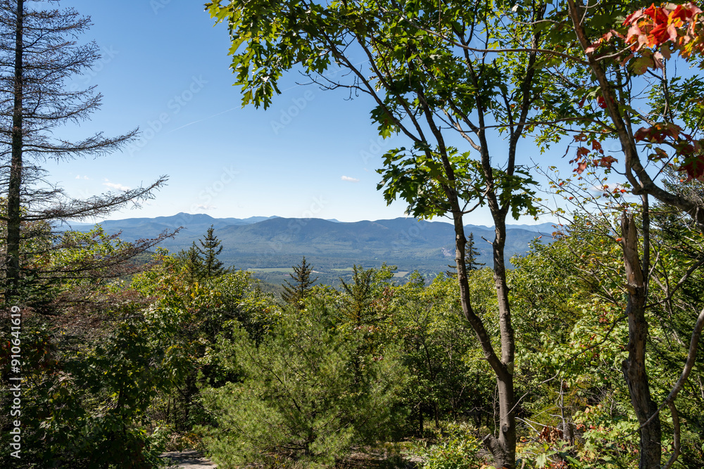 A beautiful view of mountains in White Mountain National Forest. A beautiful view of mountains in White Mountain National Forest.