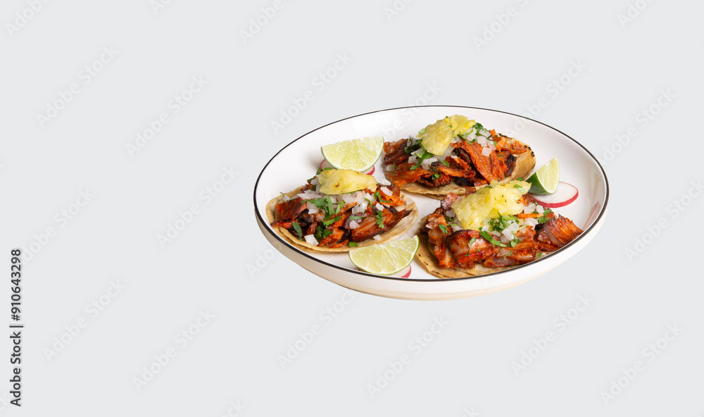 orden de tacos de pastor mexicanos fondo blanco orden de tacos de pastor mexicanos fondo blanco