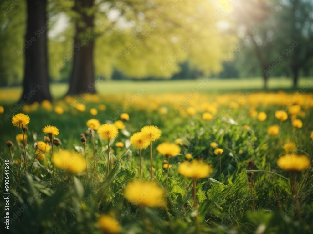 Spring Nature scene Beautiful Landscape Park with sun rays Spring Nature scene Beautiful Landscape Park with sun rays
