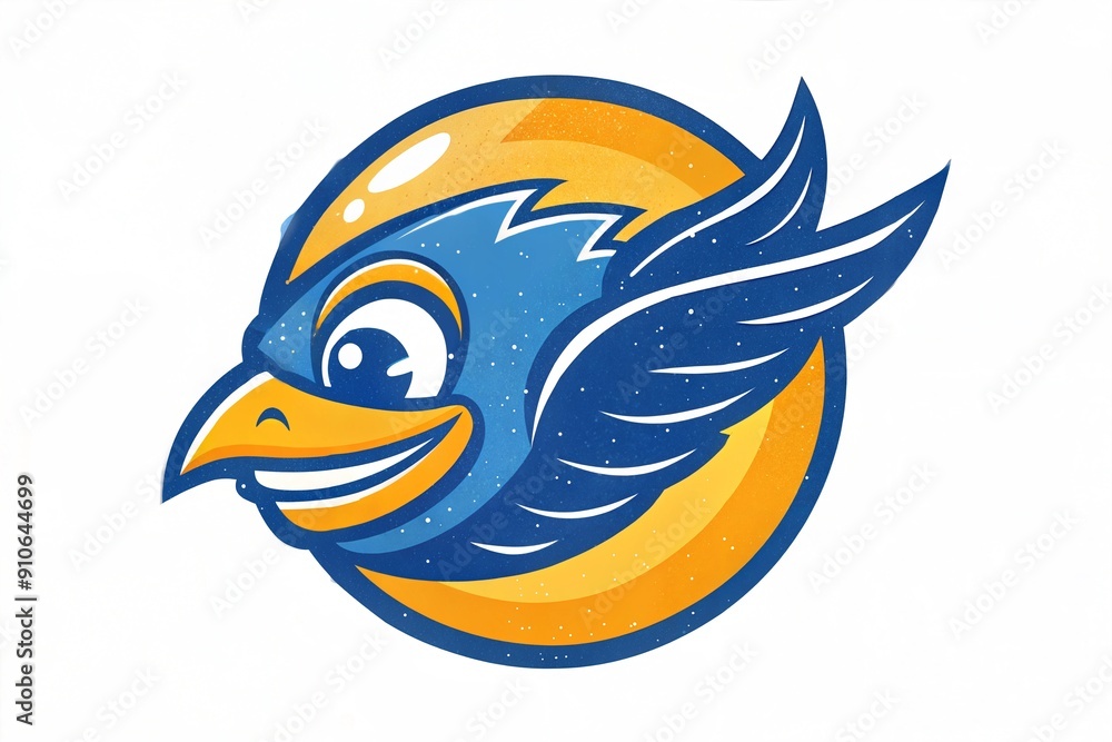 Fototapeta premium blue bird with wings