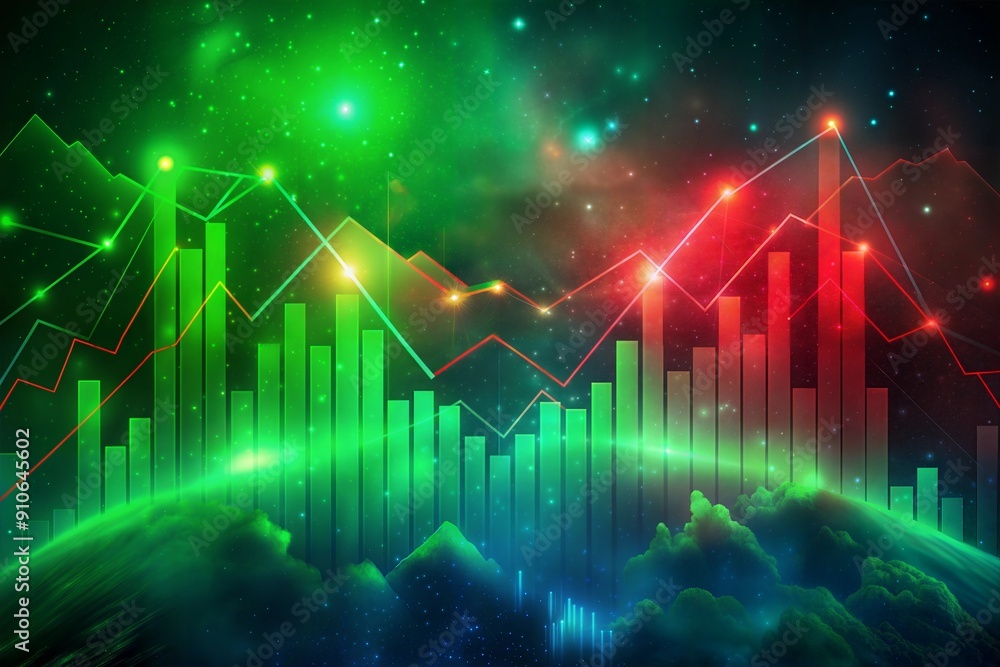 digital stock market chart with graph digital stock market chart with graph