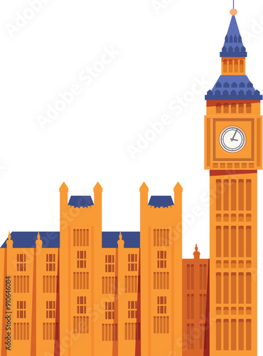 The palace of westminster with the famous big ben clock tower, a landmark of london and england